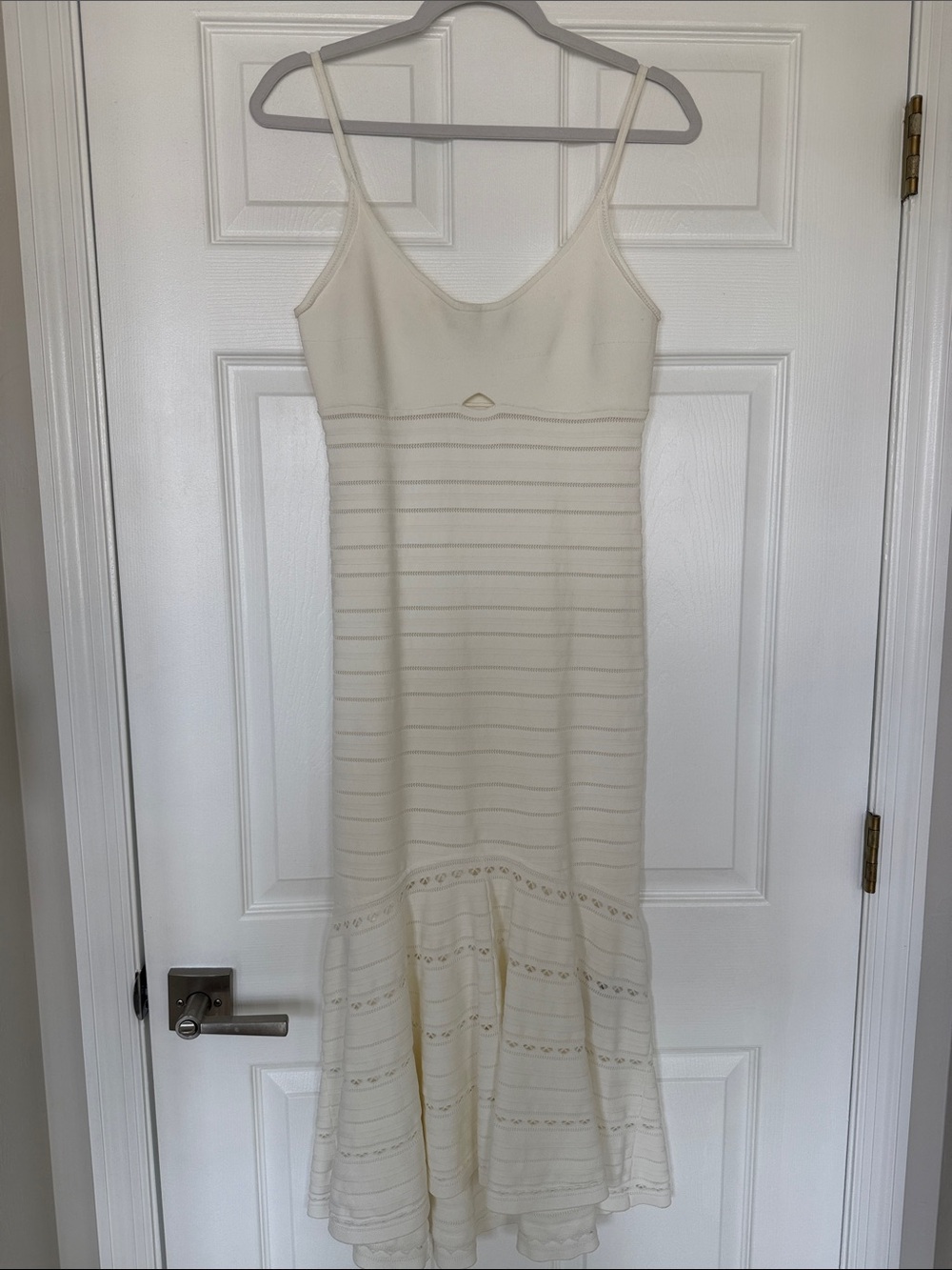 Victoria Beckham Cream Sleeveless Knit Maxi Dress